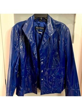 Pamela MCCOY cobalt blue vinyl jacket